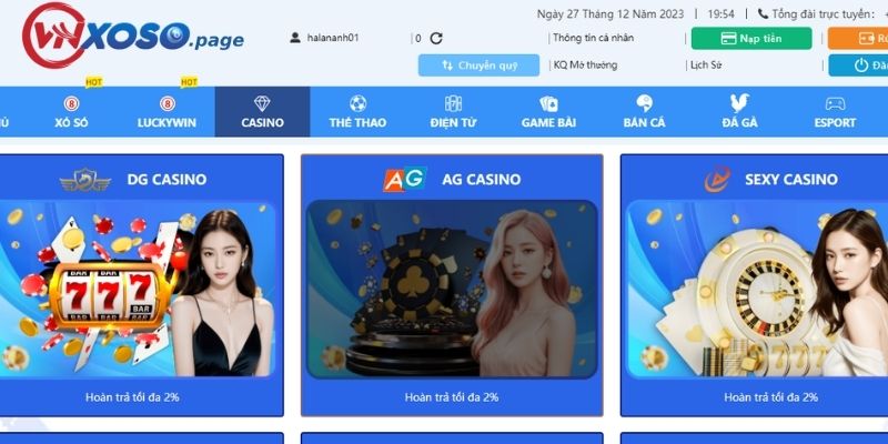 Casino Vnxoso chăm chút đến từng chi tiết của giao diện đồ họa