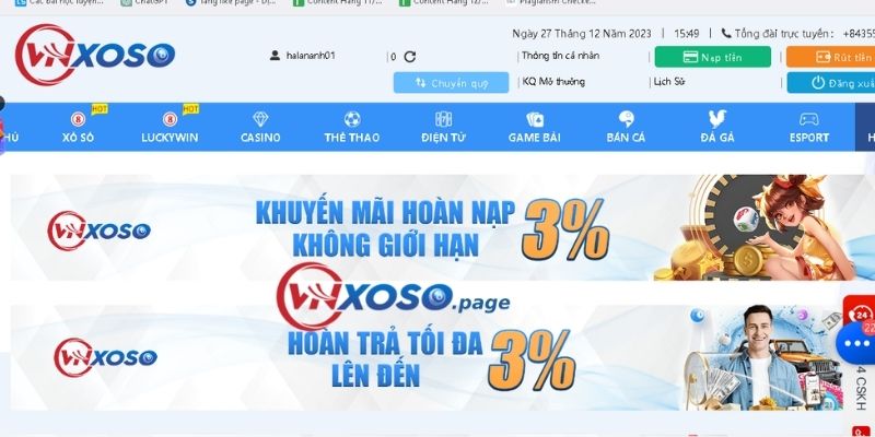 Ưu đãi hoàn trả đặc biệt không giới hạn của Vnxoso