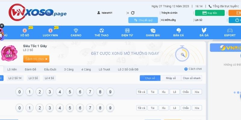 Hướng dẫn cách chơi xổ số siêu tốc 1 giây Vnxoso